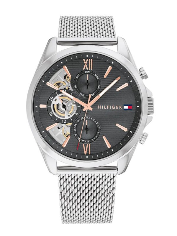 Tommy Hilfiger 質感黑面三眼米蘭錶帶男錶 1710646 錶徑43.5MM